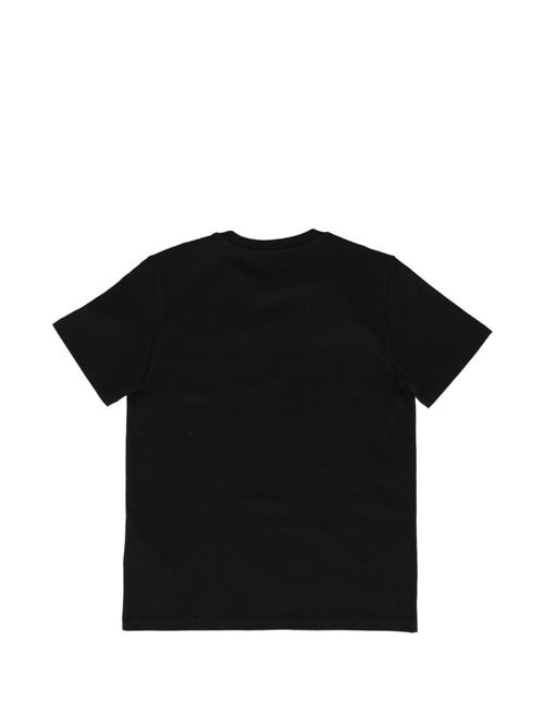 T-shirt Balmain Paris Kids da bambino nera in cotone con logo argentato BALMAIN Kids | BZ8H21Z3672930AG